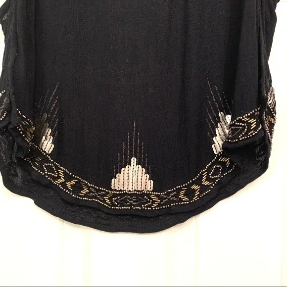 Free People Bad Girls Do it Well Embellished Beaded Black Tank Top size Small - Picture 11 of 14